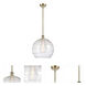 Ballston Deco Swirl LED 13.75 inch Antique Brass Pendant Ceiling Light