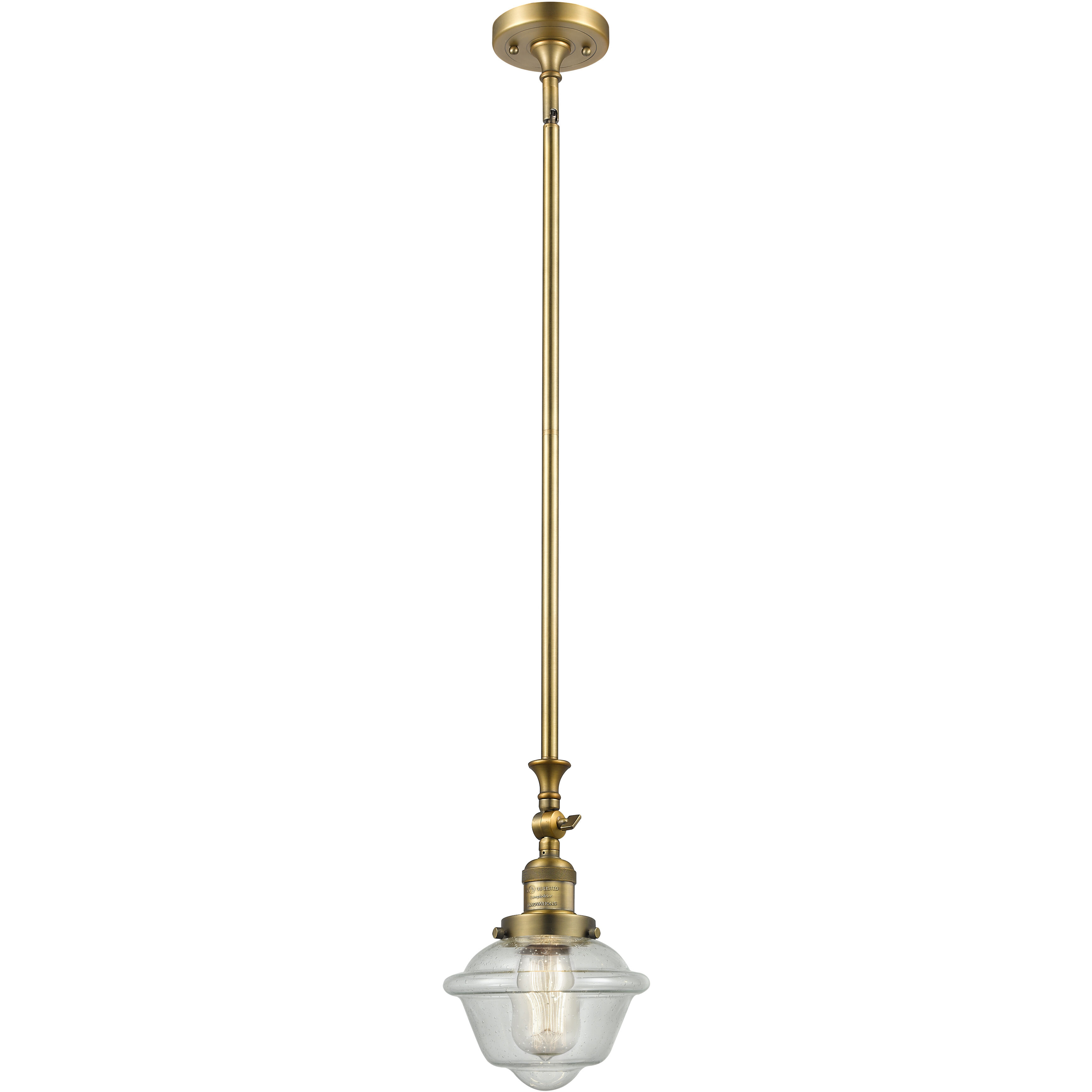 Franklin Restoration Oxford 1 Light 7.5 inch Brushed Brass Mini Pendant Ceiling Light in Incandescent, Seedy, Franklin Restoration