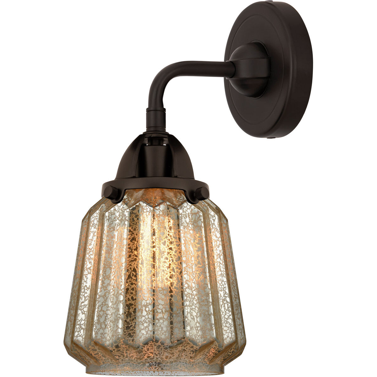 Nouveau 2 Chatham LED 6 inch Oil Rubbed Bronze Sconce Wall Light in Mercury Glass