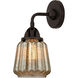 Nouveau 2 Chatham LED 6 inch Oil Rubbed Bronze Sconce Wall Light in Mercury Glass