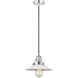 Franklin Restoration Halophane LED 8.5 inch Polished Chrome Mini Pendant Ceiling Light in Matte White Halophane Glass