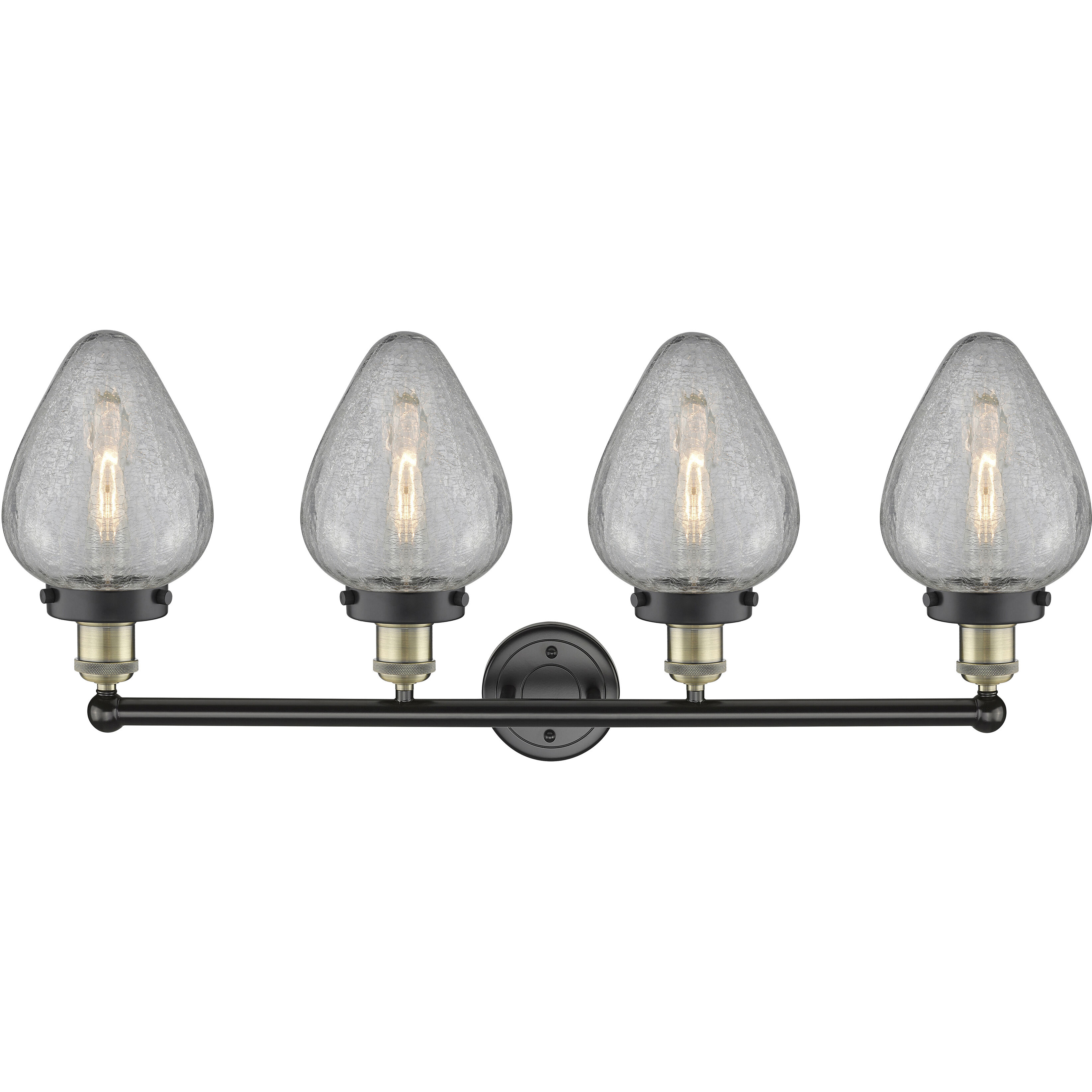 Geneseo 4 Light 33 inch Black Antique Brass Bath Vanity Light Wall Light