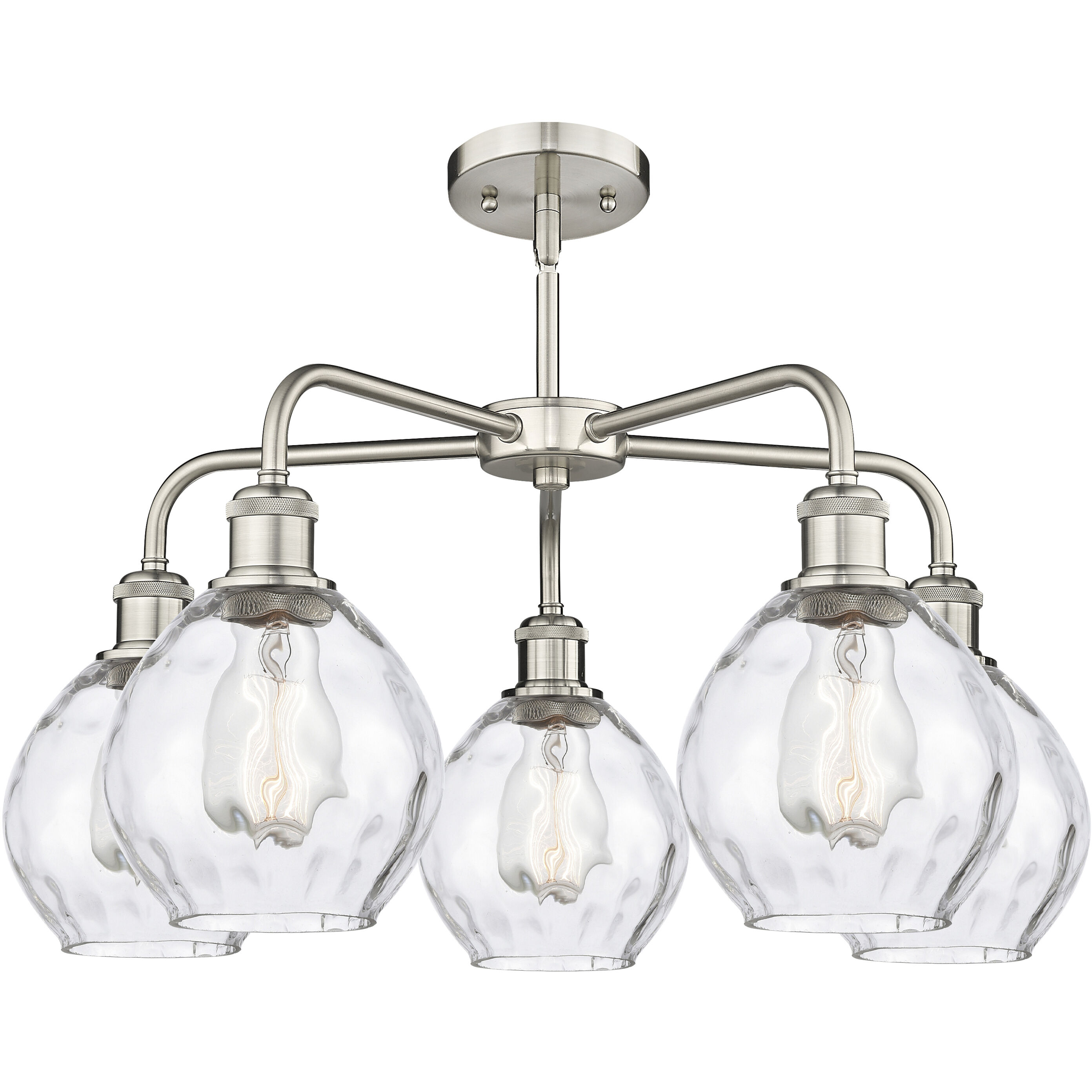 Waverly 5 Light 24 inch Satin Nickel Chandelier Ceiling Light