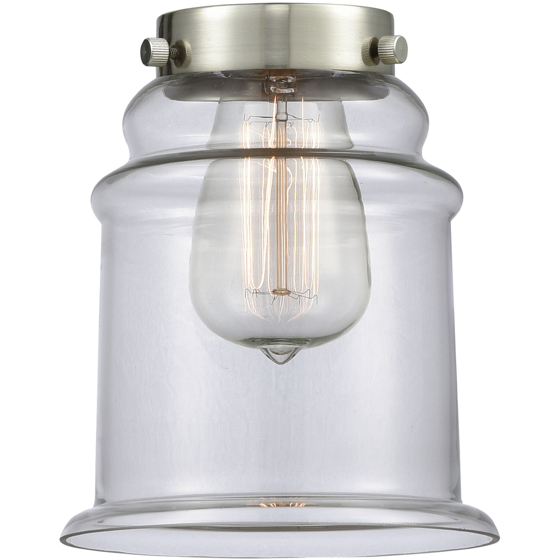 Nouveau 2 Canton LED 6 inch Black Antique Brass Mini Pendant Ceiling Light in Clear