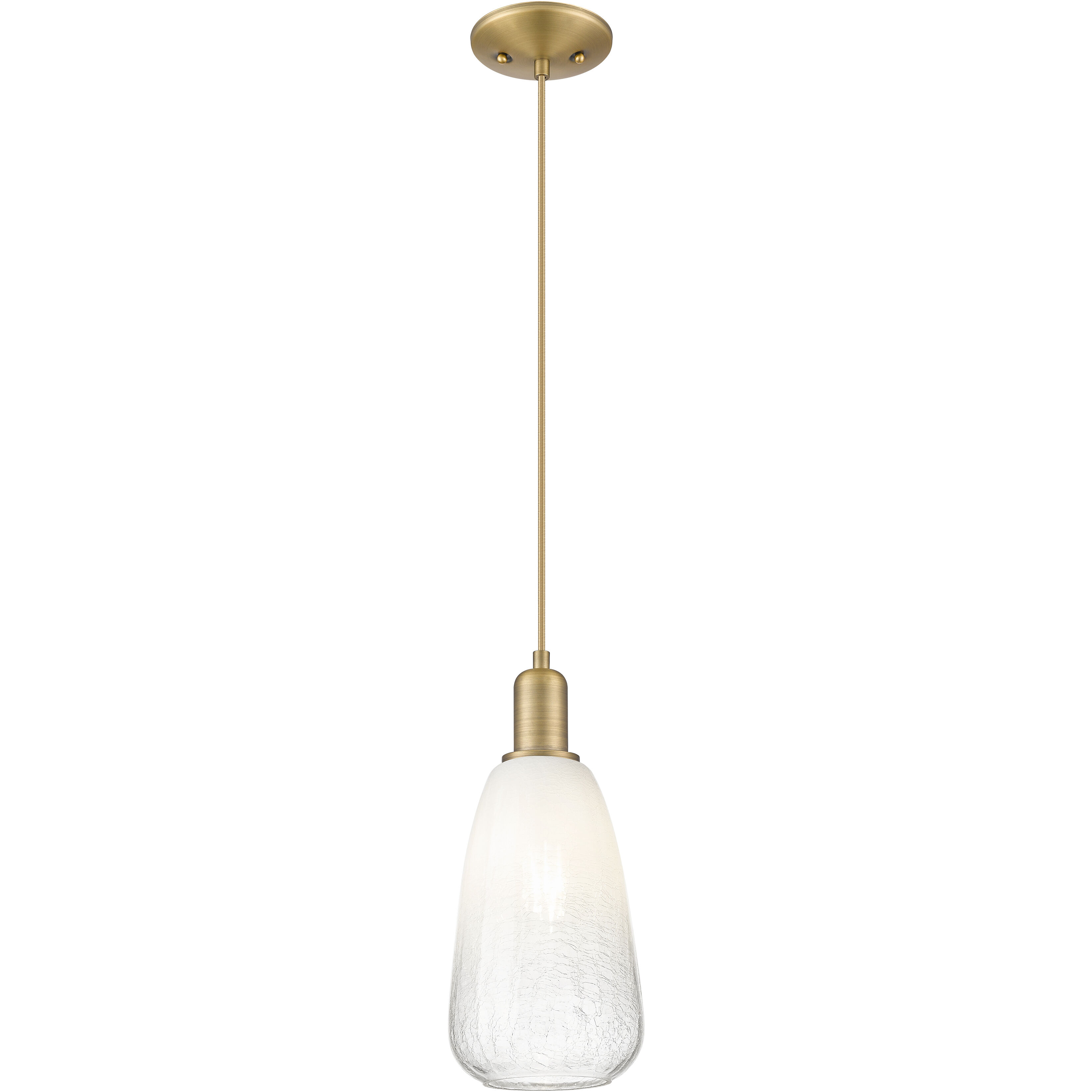 Downtown Urban Brookhaven Almond 1 Light 6 inch Brushed Brass Mini Pendant Ceiling Light in Opal Glass