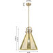 Downtown Urban Newton Cone 1 Light 14 inch Matte Black Pendant Ceiling Light in Clear