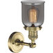 Franklin Restoration Small Bell LED 5 inch Antique Brass Semi-Flush Mount Ceiling Light in Plated Smoke Glass, Franklin Restoration