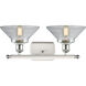 Ballston Orwell 2 Light 18 inch White and Polished Chrome Bath Vanity Light Wall Light in Clear Glass, Ballston