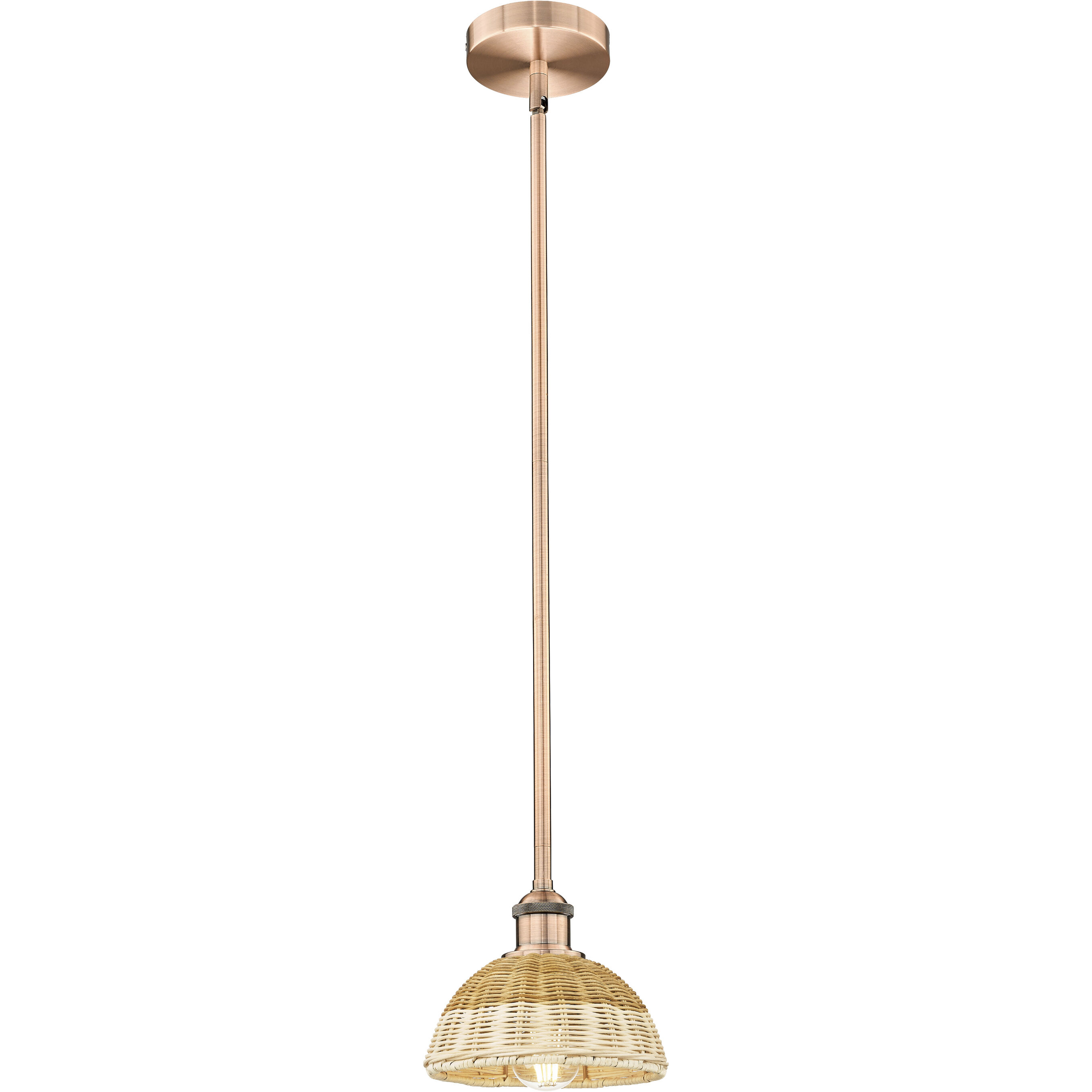 Edison Bristol Natural II 1 Light 7.5 inch Antique Copper Mini Pendant Ceiling Light