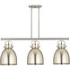 Newton Bell 3 Light 42 inch Satin Nickel Island Light Ceiling Light