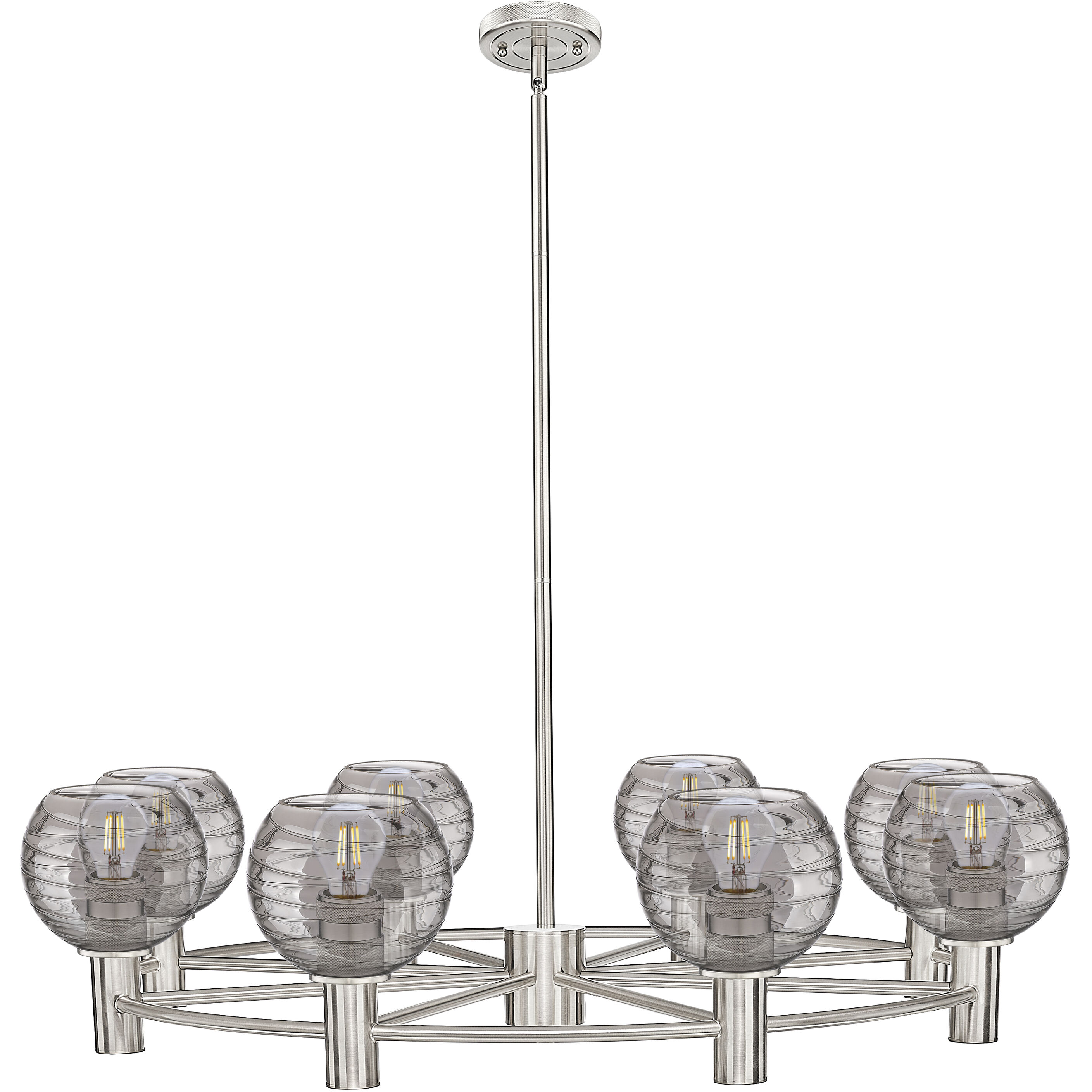Crown Point 8 Light 35.5 inch Satin Nickel Chandelier Ceiling Light