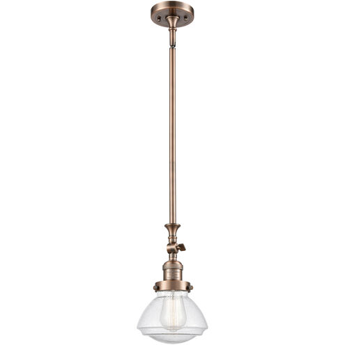 Franklin Restoration Olean 1 Light 6.75 inch Antique Copper Mini Pendant Ceiling Light in Incandescent, Seedy, Franklin Restoration