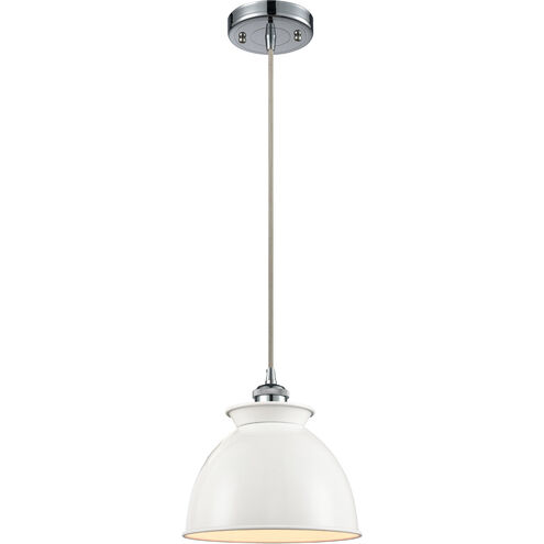 Ballston Adirondack 1 Light 8 inch Brushed Brass Mini Pendant Ceiling Light in Incandescent, Glossy White, Ballston