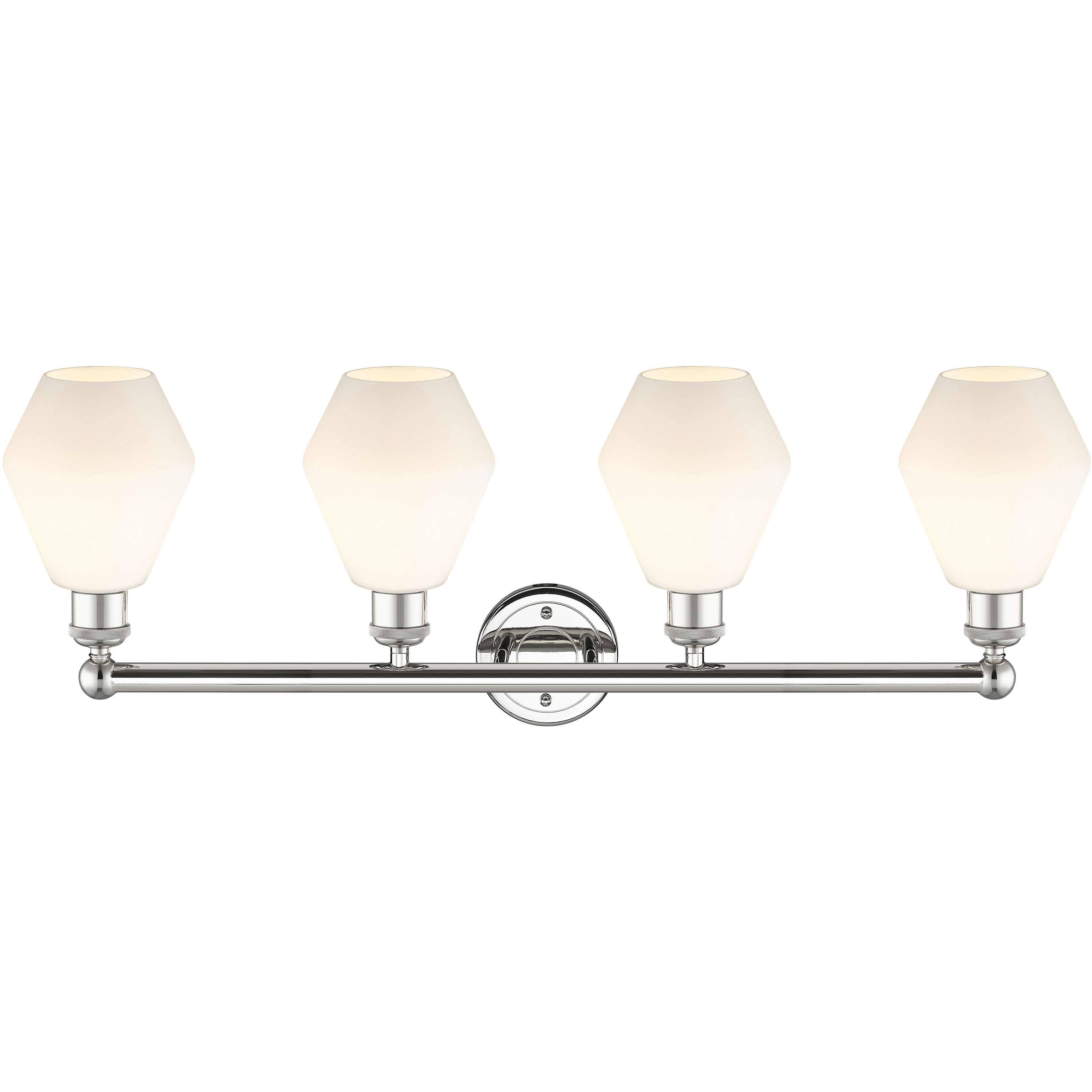 Cindyrella 4 Light 33 inch Polished Nickel Bath Vanity Light Wall Light in Cased Matte White