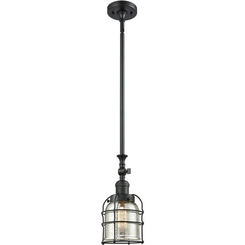Franklin Restoration Bell Cage 1 Light 6 inch Matte Black Mini Pendant Ceiling Light in Incandescent, Silver Plated Mercury, Franklin Restoration