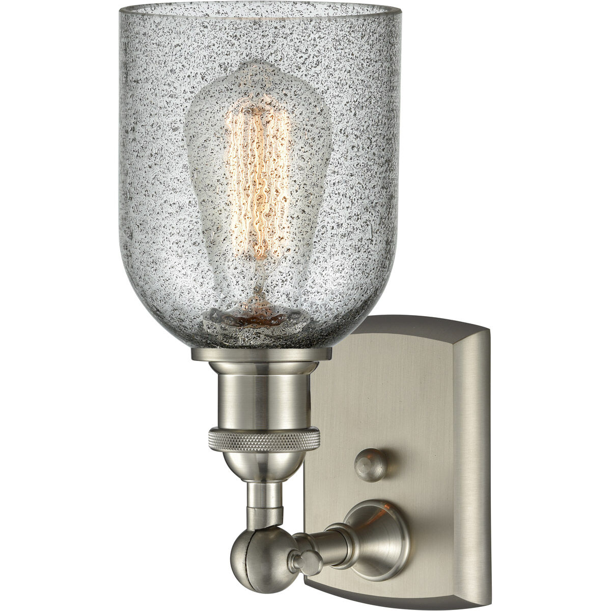 Ballston Caledonia 1 Light 5 inch Brushed Satin Nickel Sconce Wall Light in Charcoal Glass, Ballston