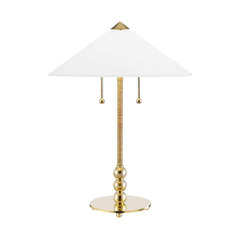 Flare 24 inch 60 watt Aged Brass Table Lamp Portable Light