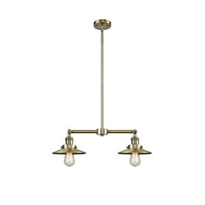 Franklin Restoration Railroad 2 Light 21 inch Antique Brass Chandelier Ceiling Light in Incandescent, Franklin Restoration