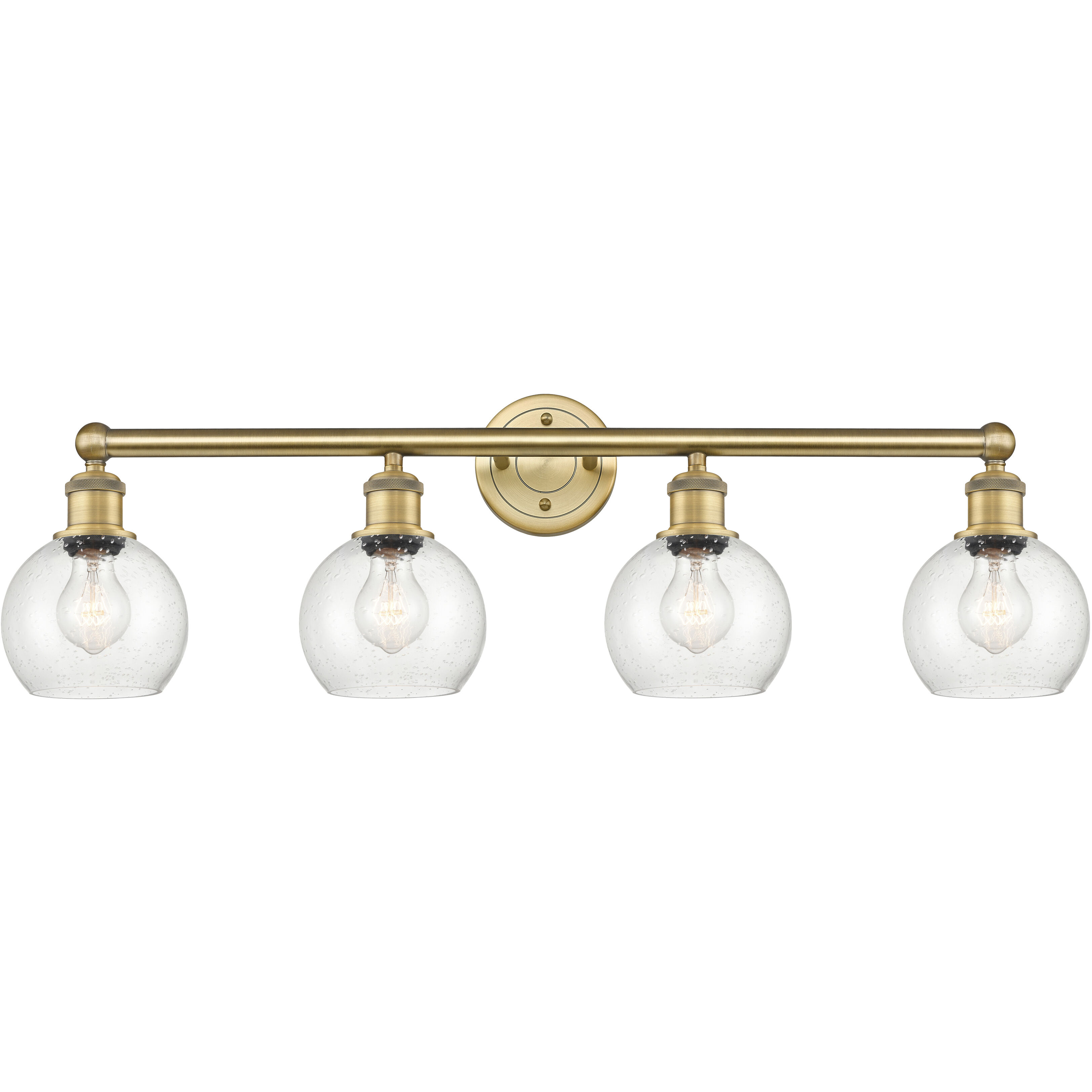 Athens 4 Light 33 inch Brushed Brass Bath Vanity Light Wall Light in Seedy