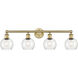 Athens 4 Light 33 inch Brushed Brass Bath Vanity Light Wall Light in Seedy