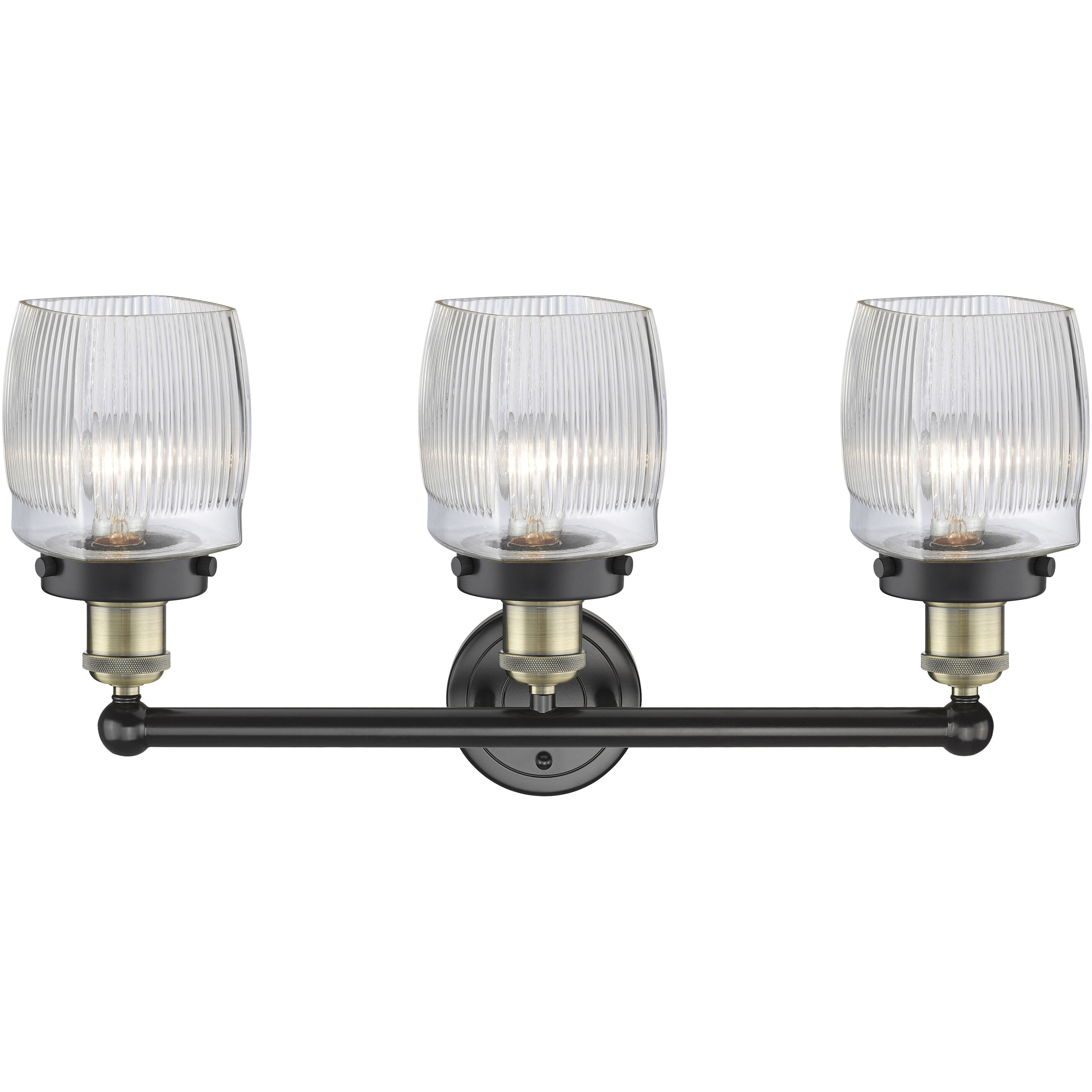 Colton 3 Light 24 inch Black Antique Brass Bath Vanity Light Wall Light