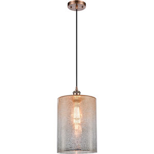 Ballston Large Cobbleskill 1 Light 9 inch Antique Copper Mini Pendant Ceiling Light in Mercury Glass, Ballston
