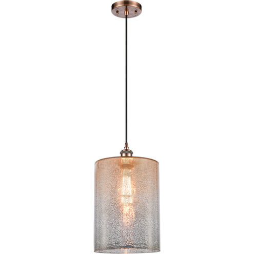 Ballston Large Cobbleskill 1 Light 9 inch Antique Copper Mini Pendant Ceiling Light in Mercury Glass, Ballston
