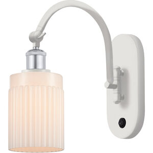 Ballston Hadley 1 Light 5 inch White and Polished Chrome Sconce Wall Light