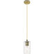 Downtown Urban Crown Point 1 Light 3.88 inch Brushed Brass Pendant Ceiling Light in Clear