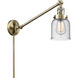 Small Bell 21 inch 3.50 watt Antique Brass Swing Arm Wall Light, Franklin Restoration
