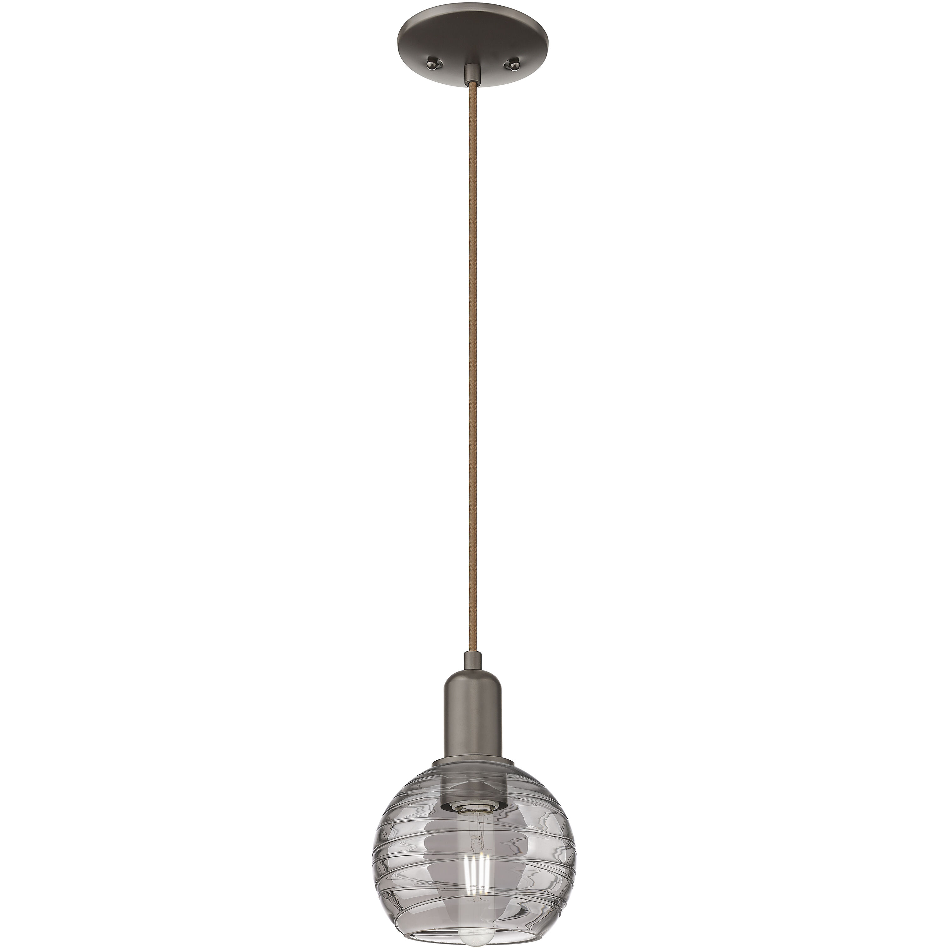 Athens Deco Swirl 1 Light 5.88 inch Oil Rubbed Bronze Mini Pendant Ceiling Light
