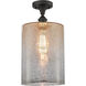 Edison Cobbleskill 1 Light 9 inch Oil Rubbed Bronze Semi-Flush Mount Ceiling Light in Mercury Glass