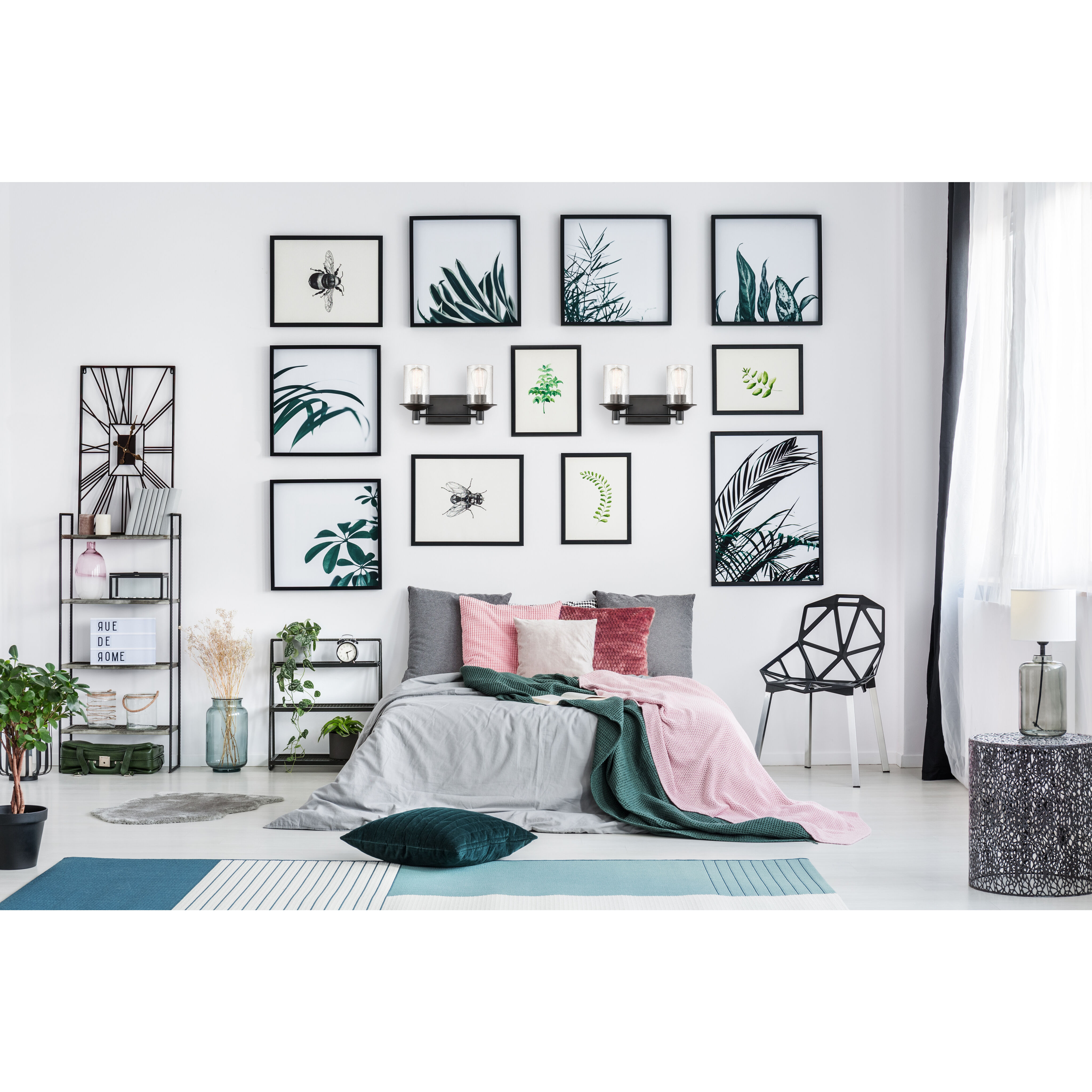 Manhattan 2 Light 14.5 inch Matte Black Bath Vanity Light Wall Light