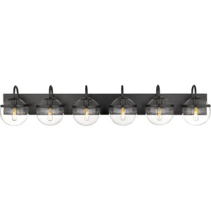 Auralume Sands LED 44 inch Matte Black and Clear Bath Vanity Light Wall Light