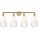 Edison Brookhaven Almond 4 Light 33 inch Brushed Brass Bath Vanity Light Wall Light in Opal Glass
