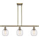 Ballston Belfast 3 Light 36 inch Antique Brass Island Light Ceiling Light