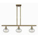 Ballston Ithaca 3 Light 36 inch Brushed Brass Stem Hung Island Light Ceiling Light
