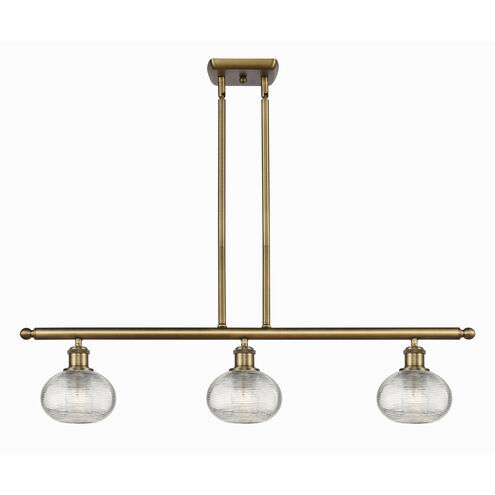 Ballston Ithaca 3 Light 36 inch Brushed Brass Stem Hung Island Light Ceiling Light
