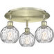 Athens Water Glass 3 Light 17.63 inch Antique Brass Flush Mount Ceiling Light