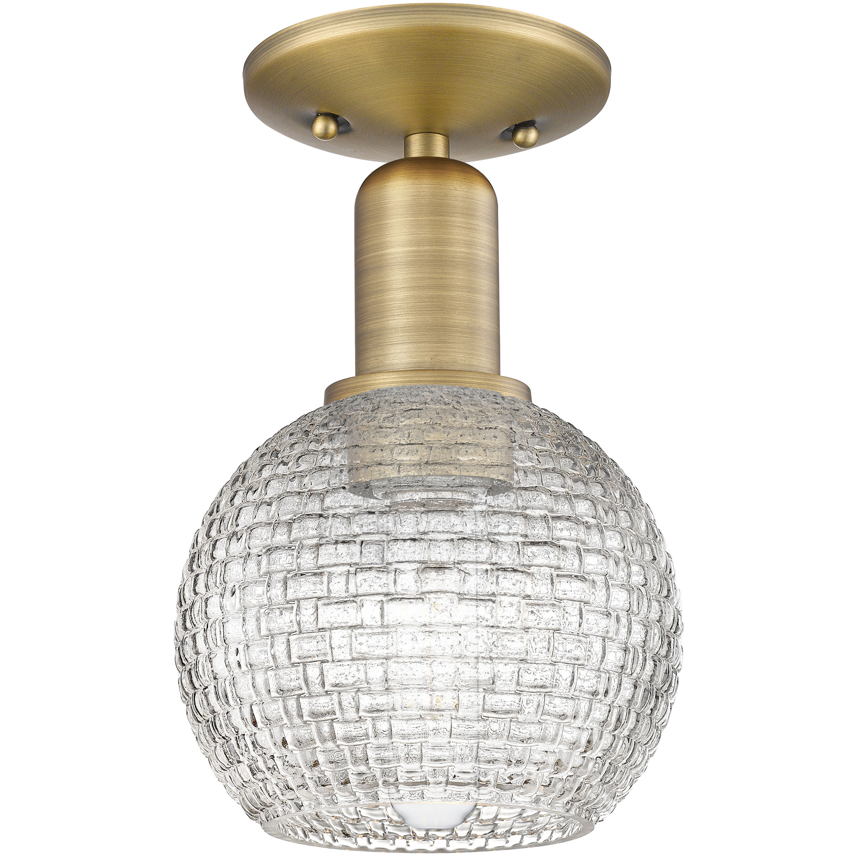 Arcadia Athens 1 Light 5.88 inch Brushed Brass Semi-Flush Mount Ceiling Light