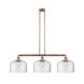 Franklin Restoration X-Large Bell LED 42 inch Antique Copper Island Light Ceiling Light in Clear Glass, Franklin Restoration
