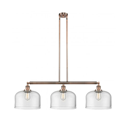 Franklin Restoration X-Large Bell LED 42 inch Antique Copper Island Light Ceiling Light in Clear Glass, Franklin Restoration