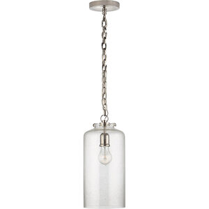 Thomas O'Brien Katie3 1 Light 7 inch Polished Nickel Cylinder Pendant Ceiling Light in Seeded Glass