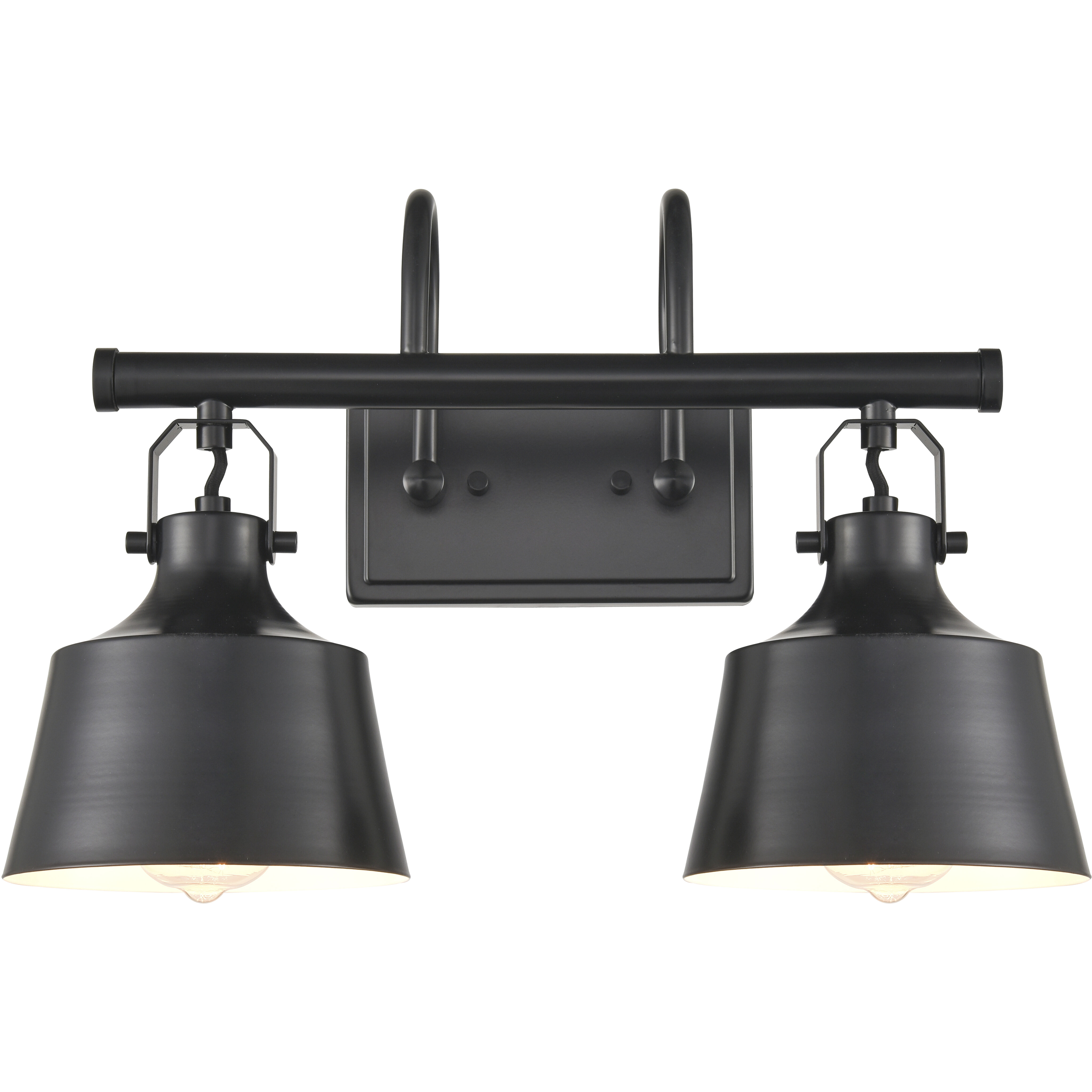 Auralume Provin 2 Light 19 inch Matte Black Bath Vanity Light Wall Light in Incandescent