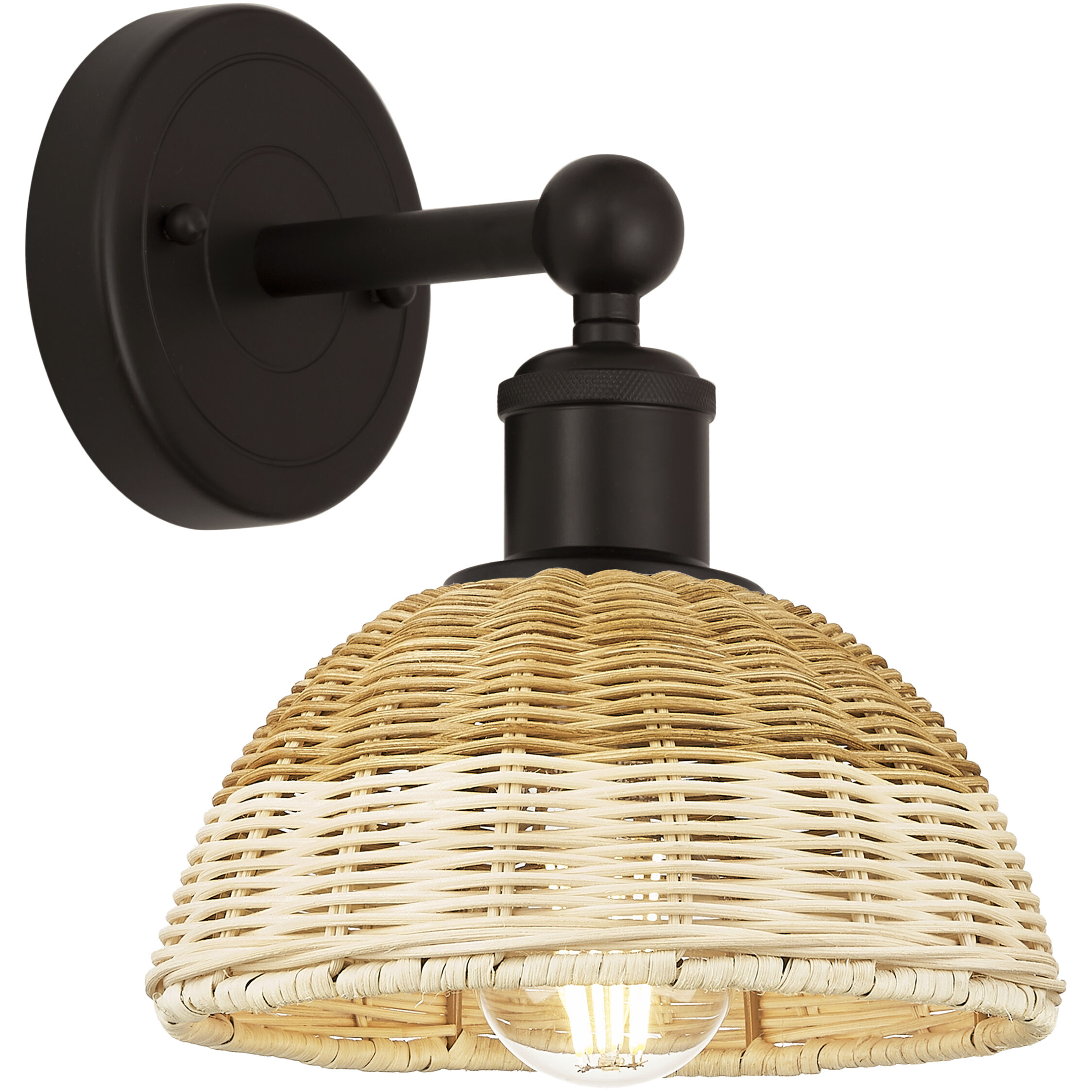 Edison Bristol Natural II Armed Sconce Wall Light in Oil Rubbed Bronze