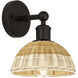 Edison Bristol Natural II Armed Sconce Wall Light in Oil Rubbed Bronze