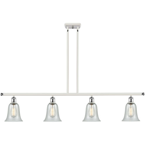 Ballston Hanover LED 48 inch White and Polished Chrome Island Light Ceiling Light in Fishnet Glass, Ballston