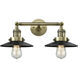 Franklin Restoration Railroad 2 Light 18 inch Antique Brass Bath Vanity Light Wall Light in Incandescent, Matte Black, Franklin Restoration