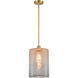 Ballston Large Cobbleskill 1 Light 9 inch Satin Gold Pendant Ceiling Light in Mercury Glass, Ballston