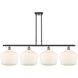 Ballston Cindyrella 4 Light 50 inch Black Antique Brass Island Light Ceiling Light in Incandescent, Matte White Glass